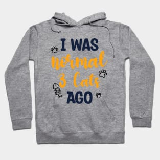 I Was Normal 3 Cats Ago Hoodie